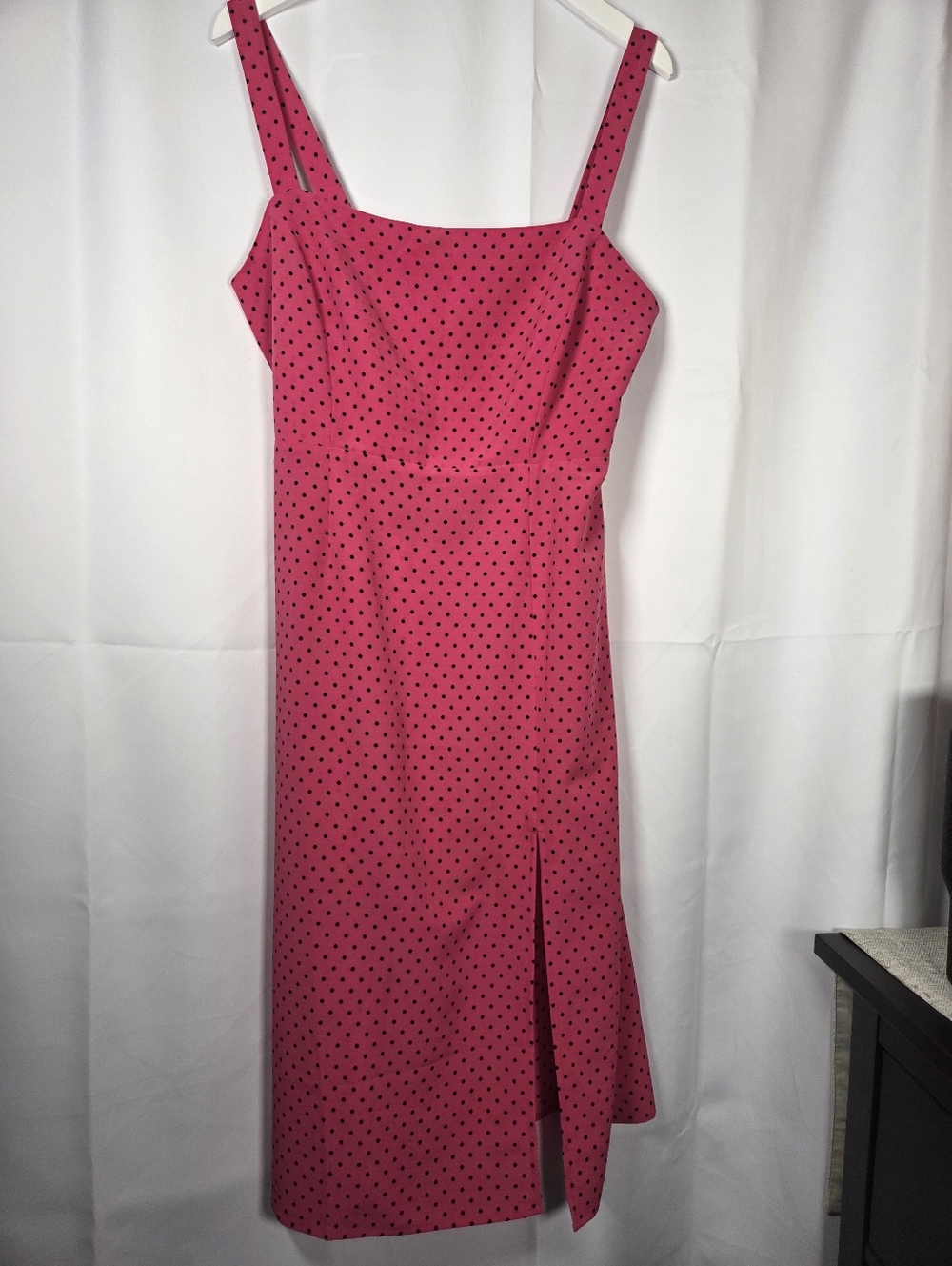 NEW Sanctuary Georgina Smocked Hot Pink Polka Dot Sleeveless Sundress Size 10